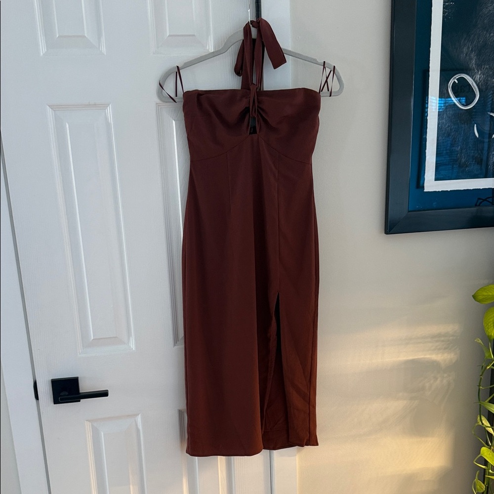 Abercrombie & Fitch Strapless Dress in Rich Brown